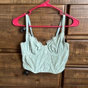 Sage green corset top